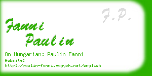 fanni paulin business card